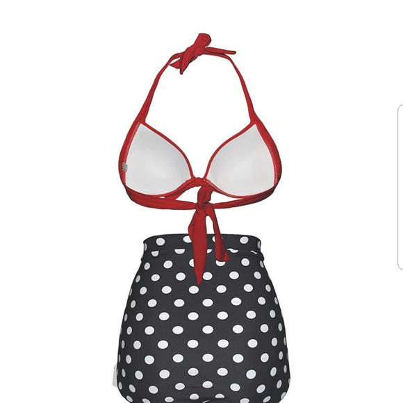 Red, Black & White Polka Dot Bikini - Picture 4 of 4